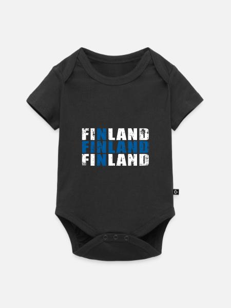 Finnland - Baby Premium Kurzarmbody - Schwarz