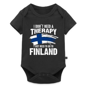 Finnland Ferien - Baby Premium Kurzarmbody - Schwarz - Vorne