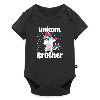 Cadeau frère fringant frère licorne - Body à manches courtes Premium Bébé - noir - Devant