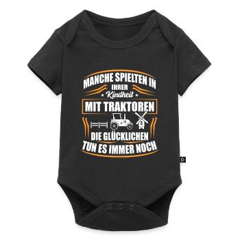 Traktor - Baby Premium Kurzarmbody - Schwarz - Vorne