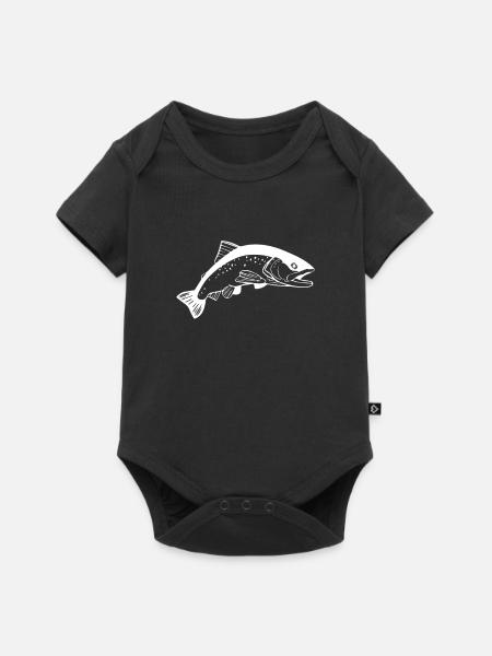 Pesca pescador pesca con caña pescador - Baby Premium kortärmad bodysuit - svart