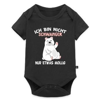 Ich bin nicht schwanger nur etwas mollig - Baby Premium Kurzarmbody - Schwarz - Vorne