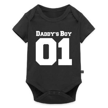 Cadeau partenaire père papa papa fils garçon - Body à manches courtes Premium Bébé - noir - Devant