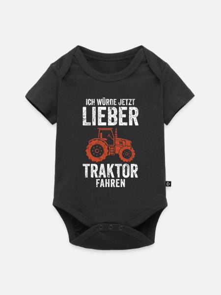 Traktor Ernte - Baby Premium Kurzarmbody - Schwarz