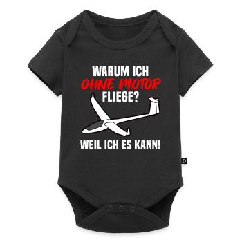 Segelflieger Segelflugzeug Segelflug Humor - Baby Premium Kurzarmbody - Schwarz - Vorne