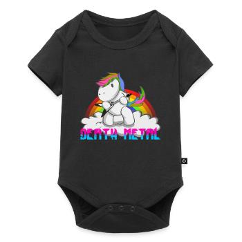 Death Metal Unicorn Rainbow - Baby Premium short-sleeve bodysuit - black - Front