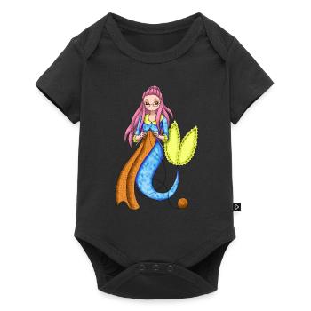 Mermaid Knitting Crochet Needlework Gift - Baby Premium short-sleeve bodysuit - black - Front