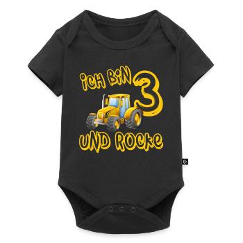 ich bin 3 und rocke mit Traktor,3. Geburtstag Kids - Baby Premium Kurzarmbody - Schwarz - Vorne