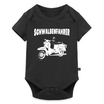 Schwalbenfahrer, Simmi, Simson, 3 Gänge, DDR Moped - Baby Premium Kurzarmbody - Schwarz - Vorne