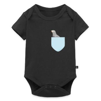 Vogelbeobachter Vogelhalter Taube in einem Taschenvogel - Baby Premium Kurzarmbody - Schwarz - Vorne