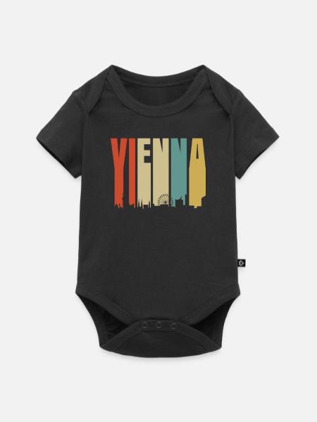 Wien - Baby Premium Kurzarmbody - Schwarz