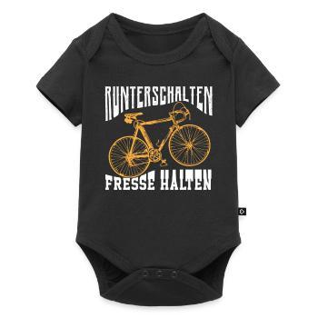Runterschalten Fresse Halten - Baby Premium Kurzarmbody - Schwarz - Vorne