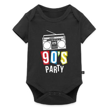 90s Party Radio Retro Gift T-Shirt - Baby Premium short-sleeve bodysuit - black - Front