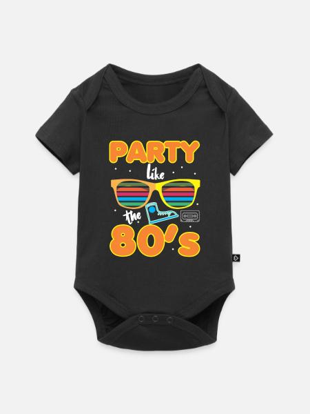 Party rétro années 80 comme les années 80 - Body à manches courtes Premium Bébé - noir