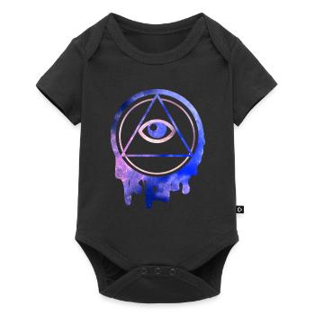 All Seeing Eye Illuminati stars - Baby Premium short-sleeve bodysuit - black - Front