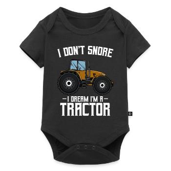 tractor - Baby Premium short-sleeve bodysuit - black - Front
