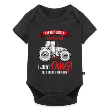 tractor - Baby Premium short-sleeve bodysuit - black - Front