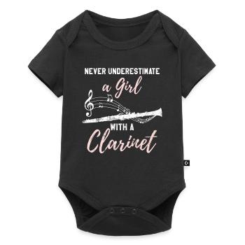 Clarinet women gift idea clarinetist - Baby Premium short-sleeve bodysuit - black - Front