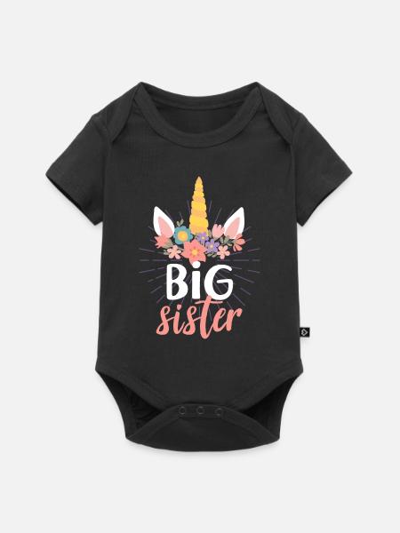 Siostra jednorożca - Premium kortærmet baby-body  - sort