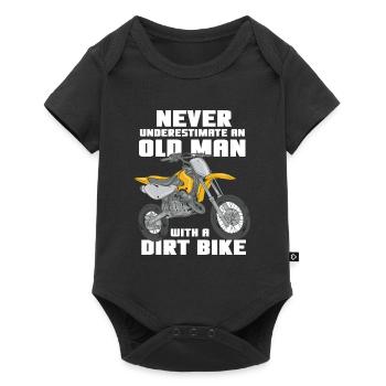 Funny motocross gift for old men - Baby Premium short-sleeve bodysuit - black - Front