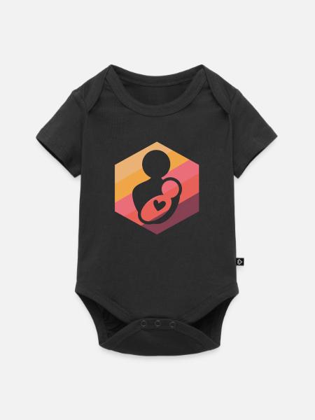 Hebamme Neugeborenes - Baby Premium Kurzarmbody - Schwarz