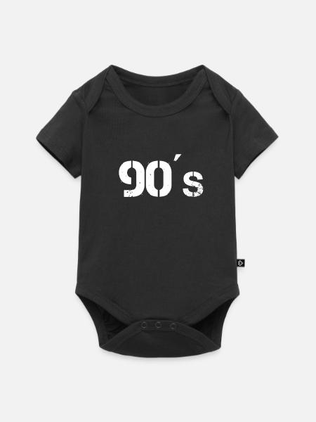 90er 90´s Neunziger Geschenkidee - Baby Premium Kurzarmbody - Schwarz