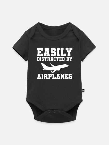Flugzeug-Pilot Luftfahrt - Baby Premium Kurzarmbody - Schwarz