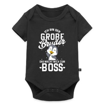 Ich Bin Großer Bruder Boss - Baby Premium Kurzarmbody - Schwarz - Vorne