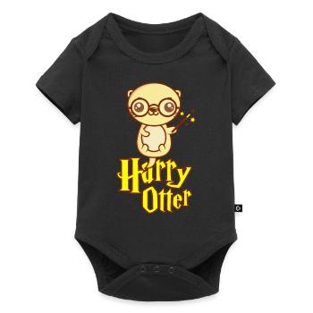 HARRY OTTER Seeotter Geschenk Für Tierpflegerin - Baby Premium Kurzarmbody - Schwarz - Vorne