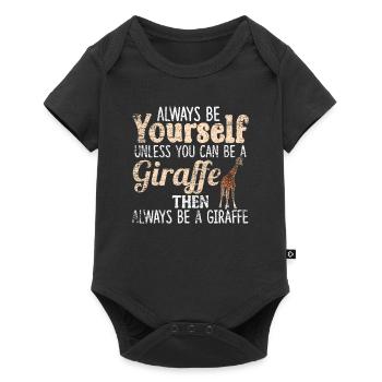 Giraffe Afrika - Baby Premium Kurzarmbody - Schwarz - Vorne