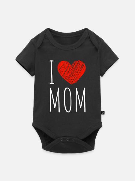 Ich liebe Mama - Baby Premium Kurzarmbody - Schwarz
