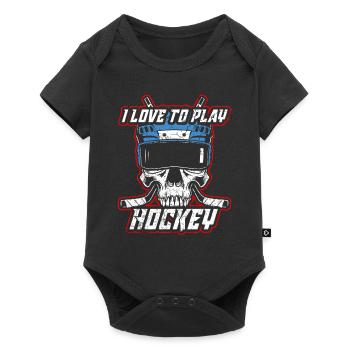Hockey sur glace hockey sur glace - Body à manches courtes Premium Bébé - noir - Devant