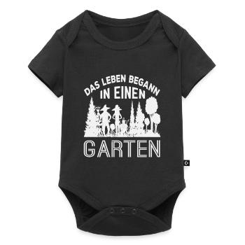 Das Leben Begann In Einen Garten - Baby Premium Kurzarmbody - Schwarz - Vorne
