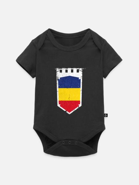 Rumänien Wappen Bukarest - Baby Premium Kurzarmbody - Schwarz