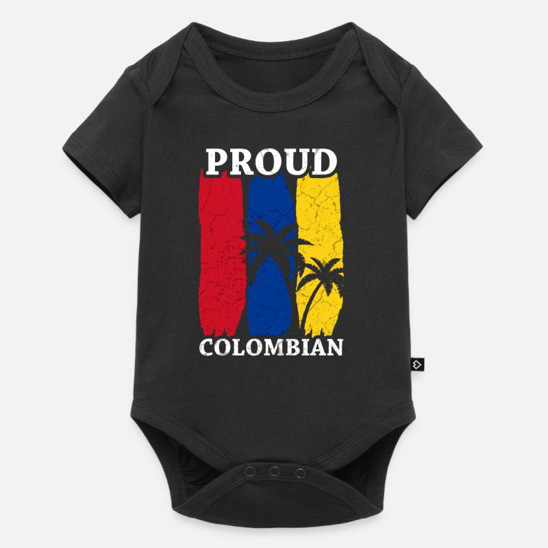 Colombie Colombie Drapeau drapeau - Body à manches courtes Premium Bébé - noir