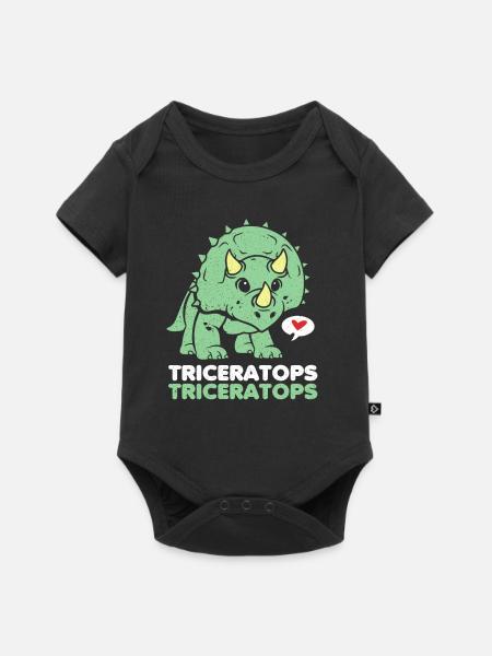 Triceratops - Baby Premium Kurzarmbody - Schwarz