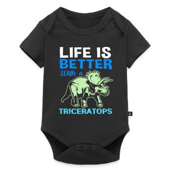 Triceratops - Baby Premium short-sleeve bodysuit - black - Front