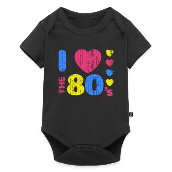Eighties 80s 1980s vintage 1980 Party Love - Baby Premium short-sleeve bodysuit - black - Front