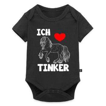 I love Tinker horses - Baby Premium short-sleeve bodysuit - black - Front
