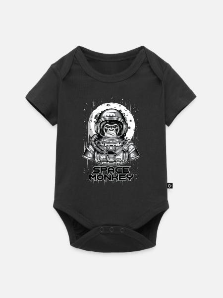 SPACE MONKEY - Baby Premium Kurzarmbody - Schwarz