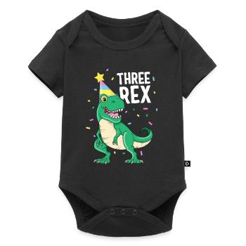 Three Rex 3rd Birthday Boy TRex Dinosaur Party - Baby Premium short-sleeve bodysuit - black - Front