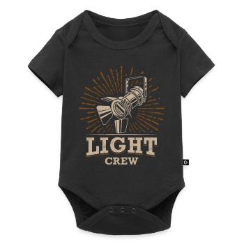 LIGHT CREW Retro Licht Lichttechniker Geschenk - Baby Premium Kurzarmbody - Schwarz - Vorne