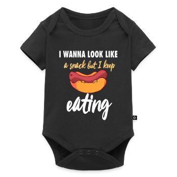 Hotdog Sausage Sausages Fast Food Mustard Gift - Baby Premium short-sleeve bodysuit - black - Front