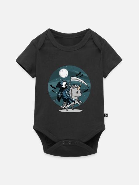 Einhorn-Reaper - Baby Premium Kurzarmbody - Schwarz