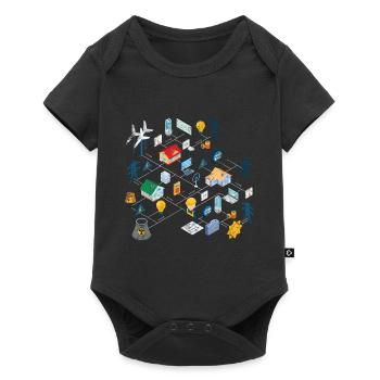Electrician Hobby Sport Leisure Gift - Baby Premium short-sleeve bodysuit - black - Front