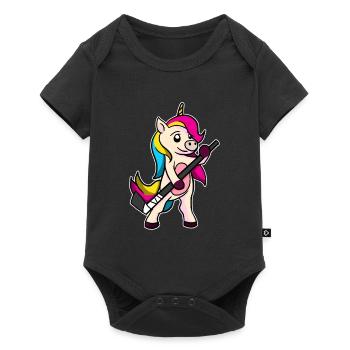 Hockey amusant hockey de terrain Licorne - Body à manches courtes Premium Bébé - noir - Devant
