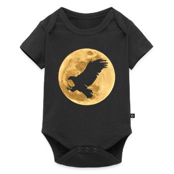 L’aigle dans la lune pleine lune - Body à manches courtes Premium Bébé - noir - Devant