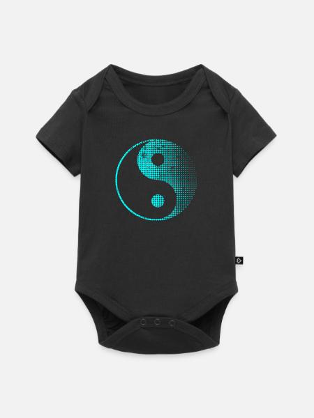 Yin Yang - Premium vauvojen lyhythihainen body - musta