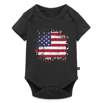 Musique drapeau USA - Body à manches courtes Premium Bébé - noir - Devant