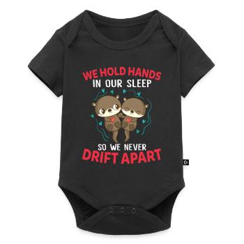 We Hold Hands In Our Sleep So We Never Drift Apart - Baby Premium Kurzarmbody - Schwarz - Vorne